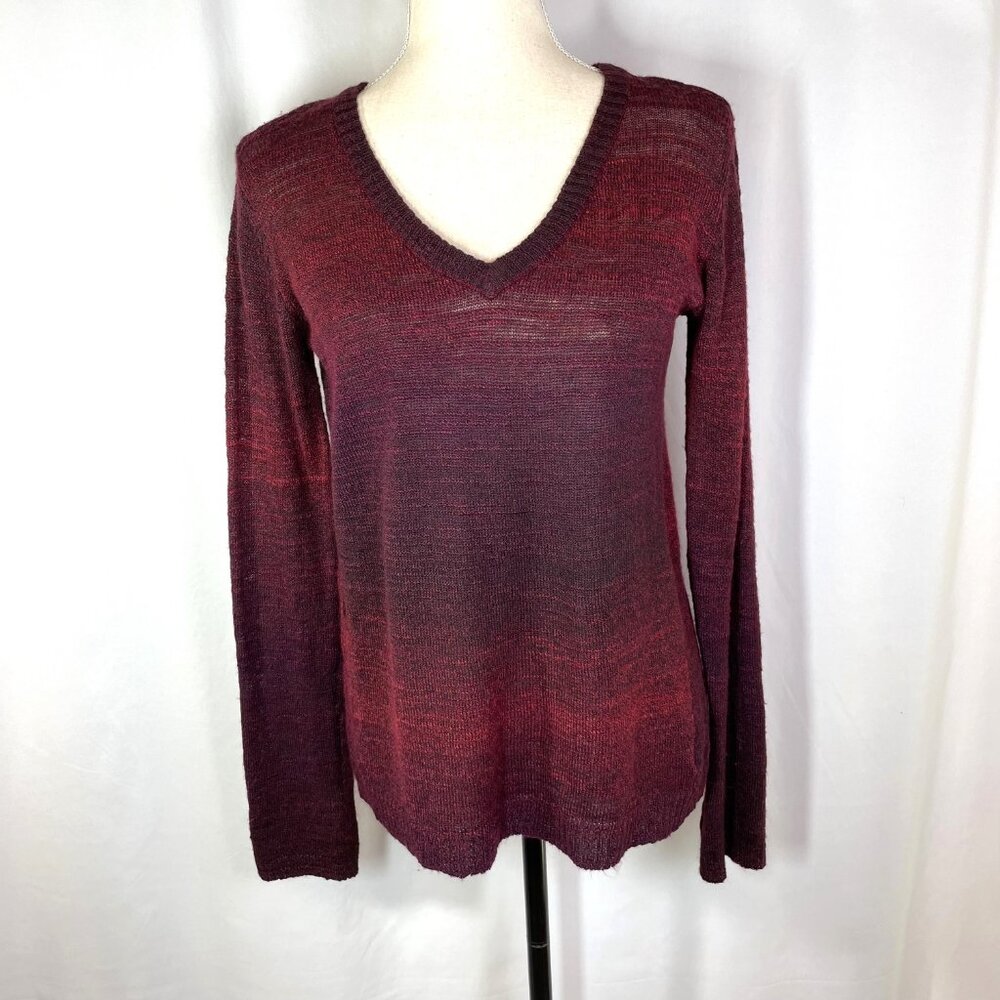 Prana Julien Sweater Ombre Red Size M Yoga Open Back Layering Lightweight - Picture 3 of 16